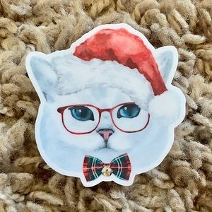🎄6/$12 Christmas Cat Vinyl Sticker Matte